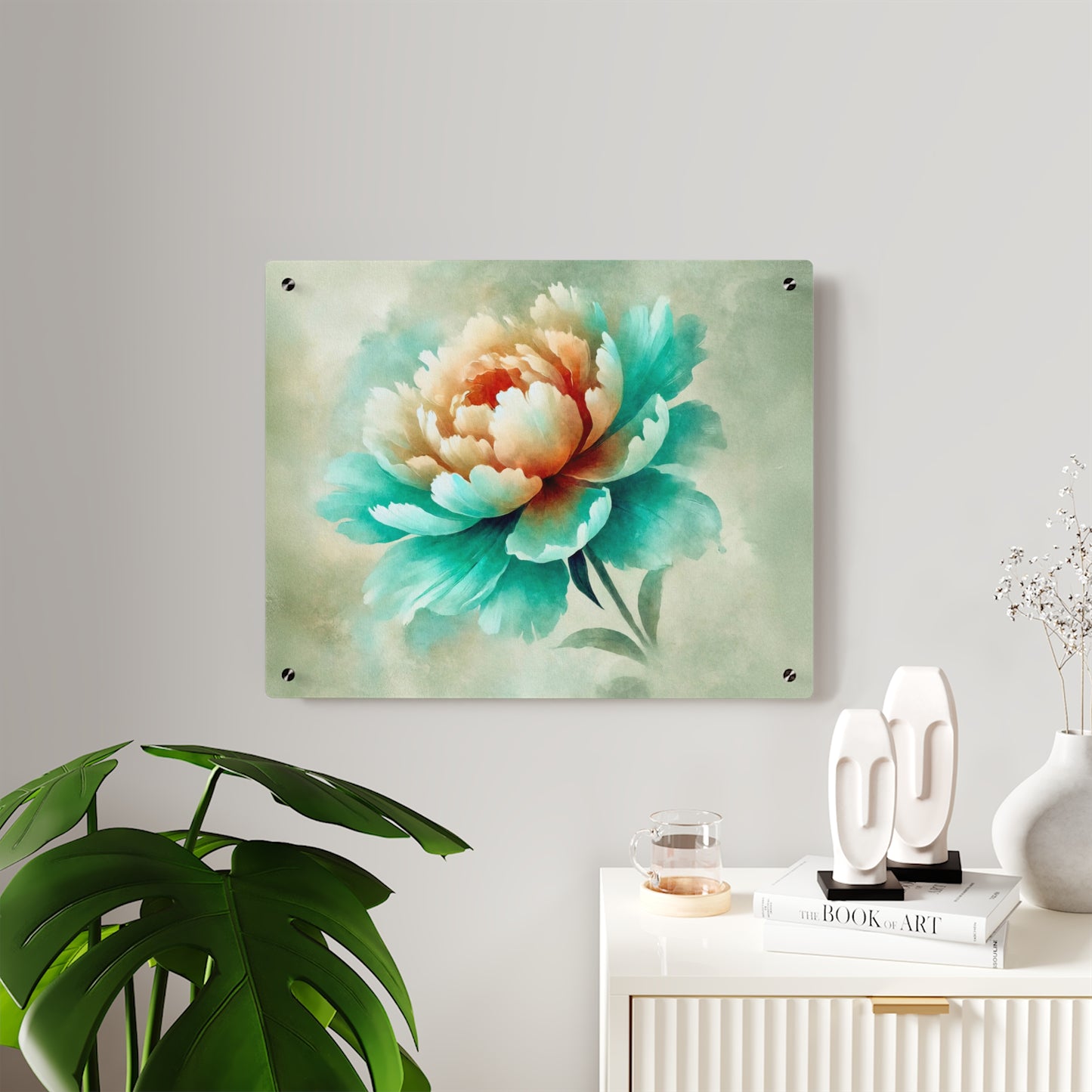 AP02 Acrylic Wall Art Panel - Peony Mist