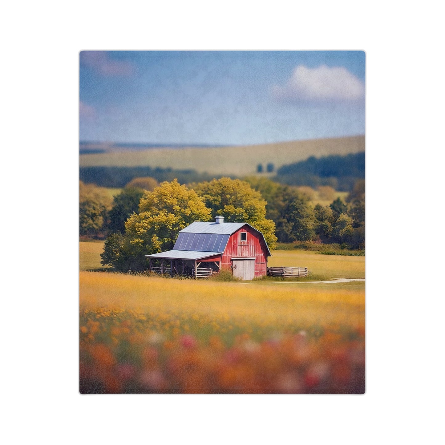 VB04 Velveteen Blanket - Red Barn