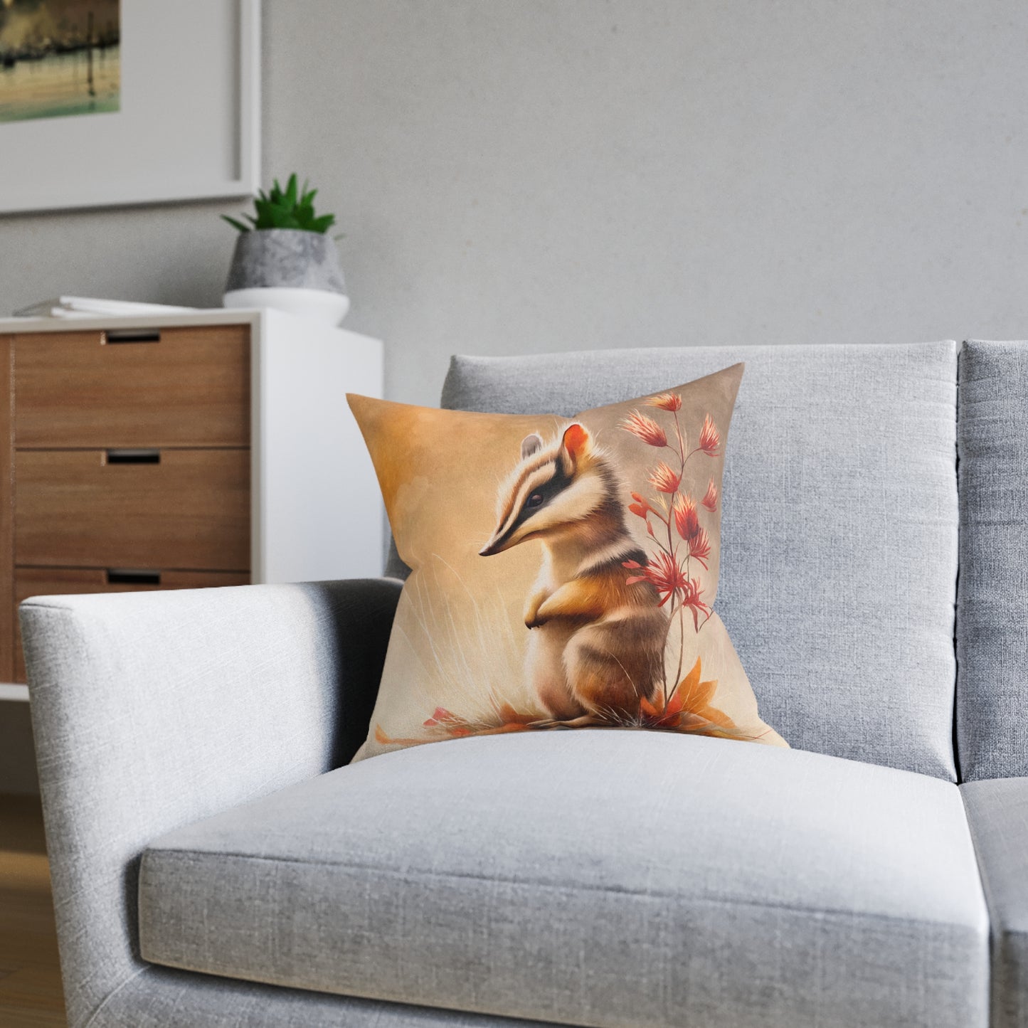 SP12 Square Pillow - Amber Stripes