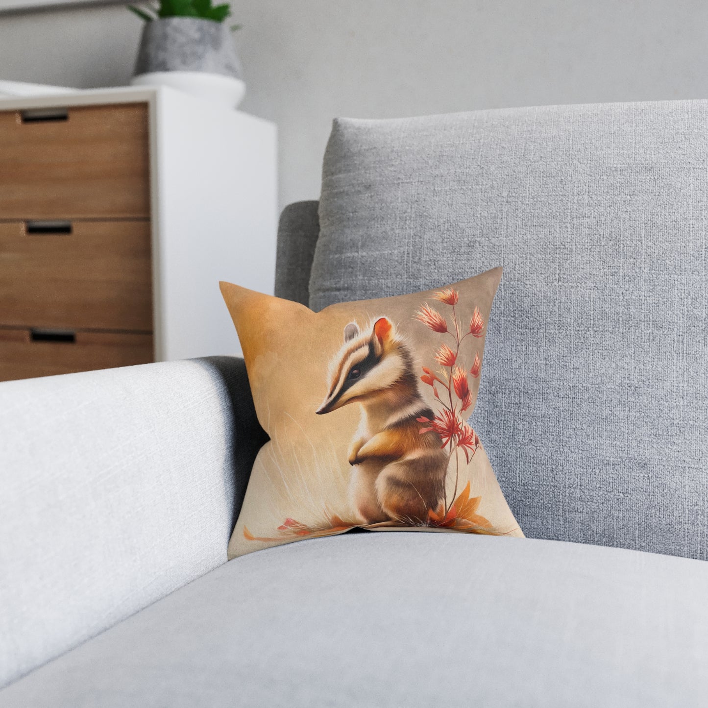 SP12 Square Pillow - Amber Stripes