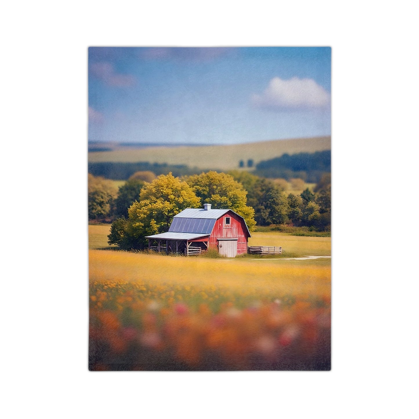 VB04 Velveteen Blanket - Red Barn