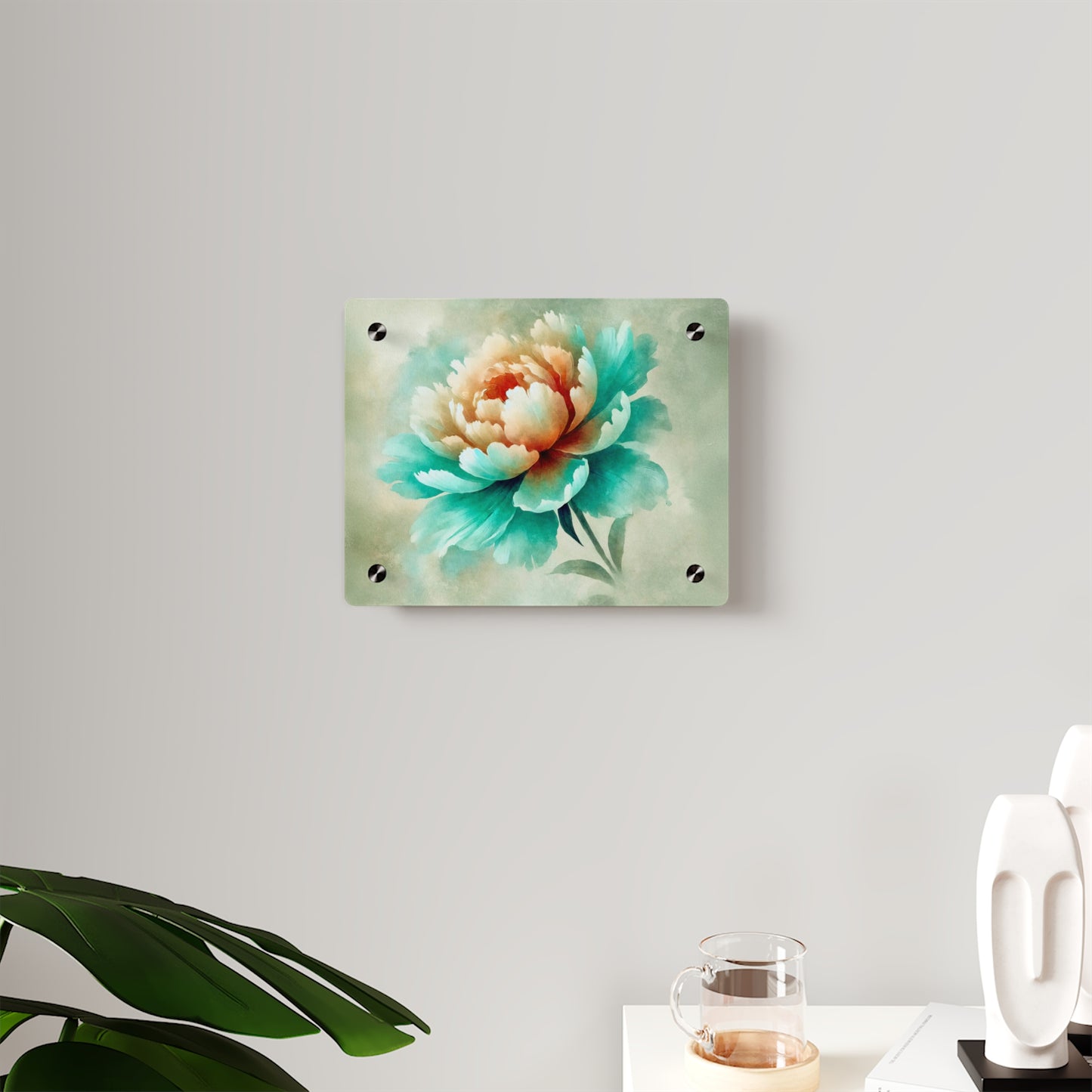 AP02 Acrylic Wall Art Panel - Peony Mist