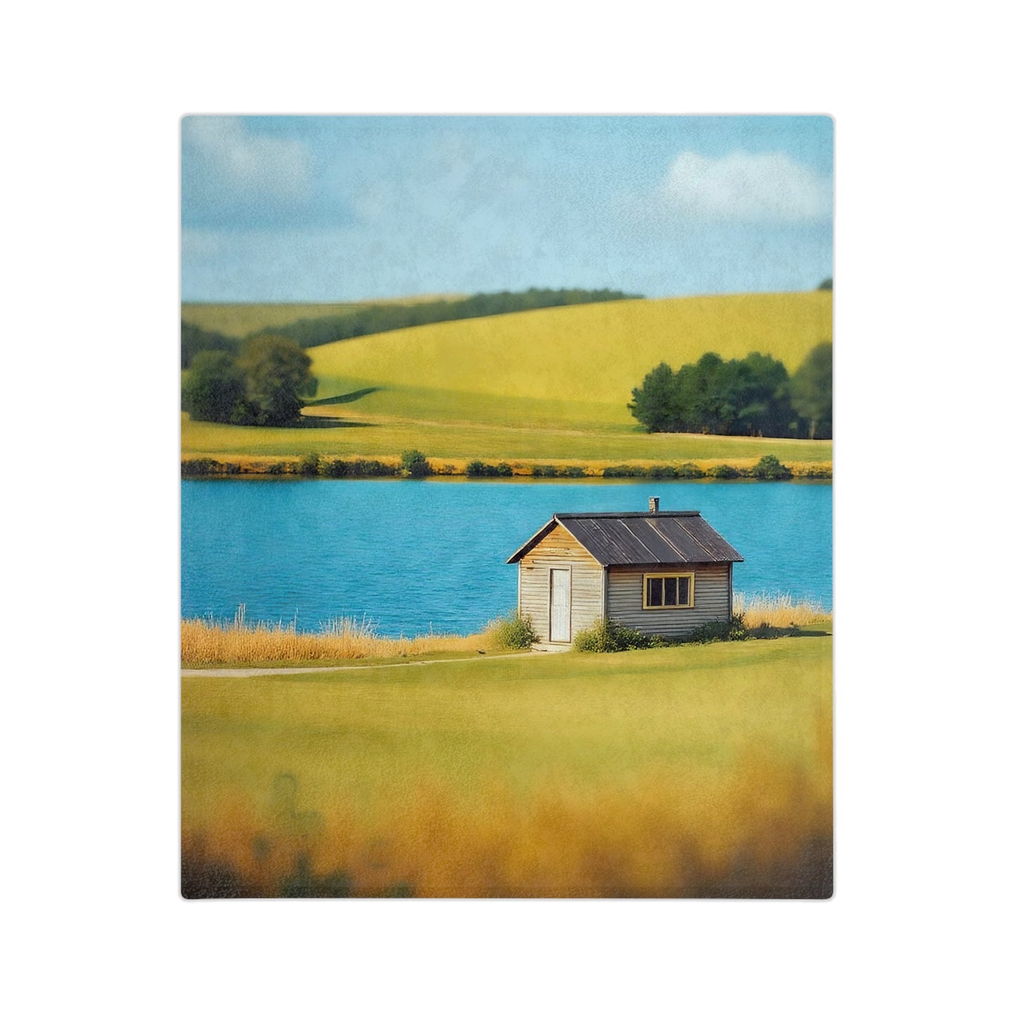 VB06 Velveteen Blanket - Lakeside Cabin