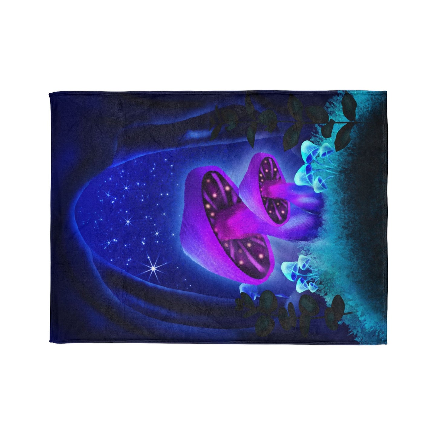 Soft Polyester Blanket - Starlit Mushrooms