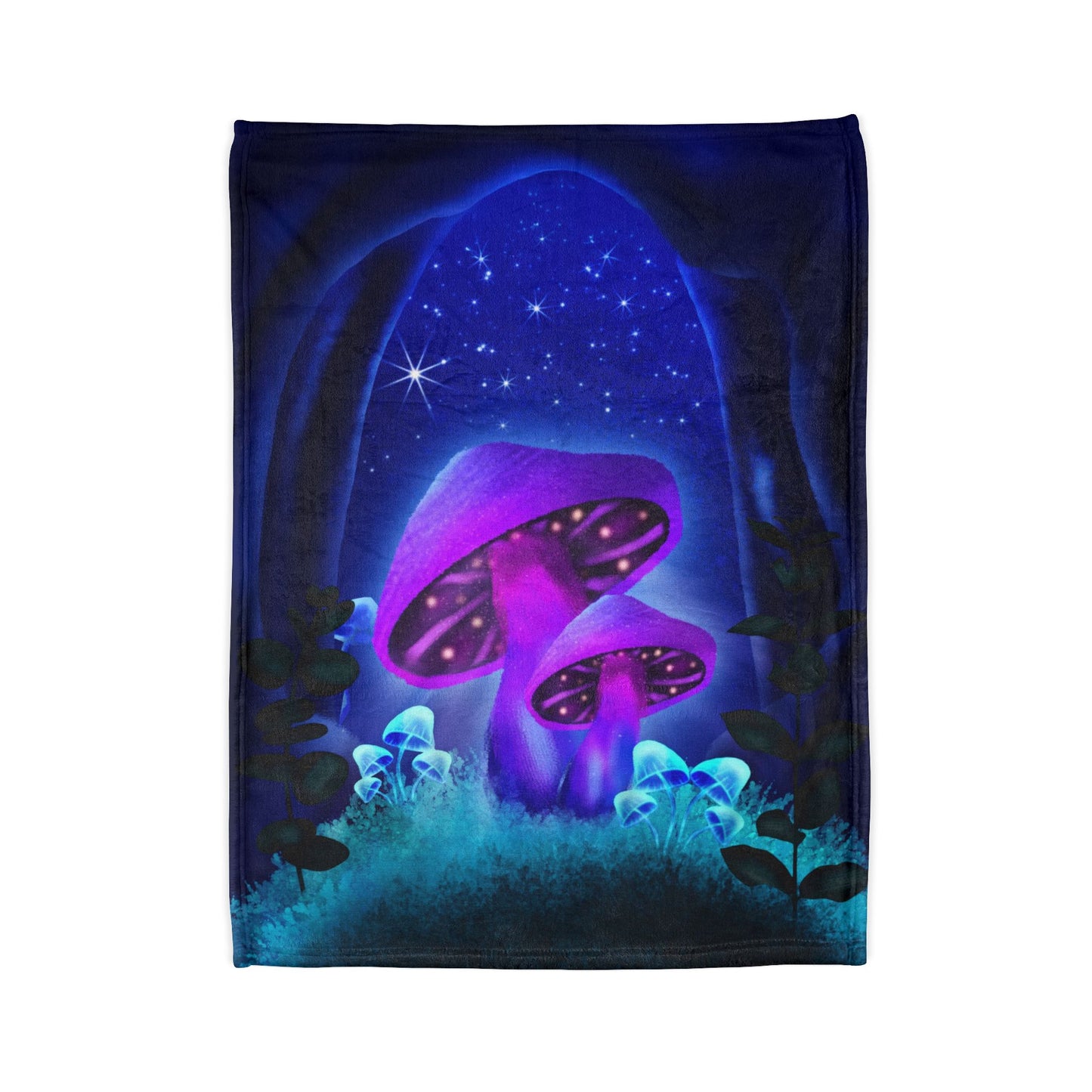 Soft Polyester Blanket - Starlit Mushrooms