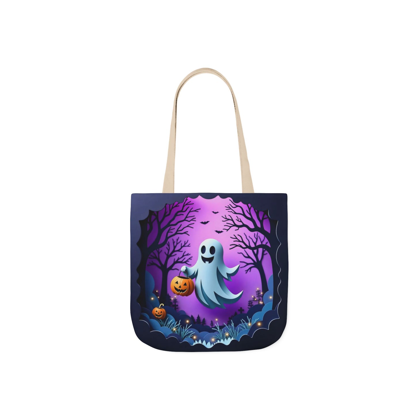 TB09 - Canvas Tote Bag - Pumpkin Ghost
