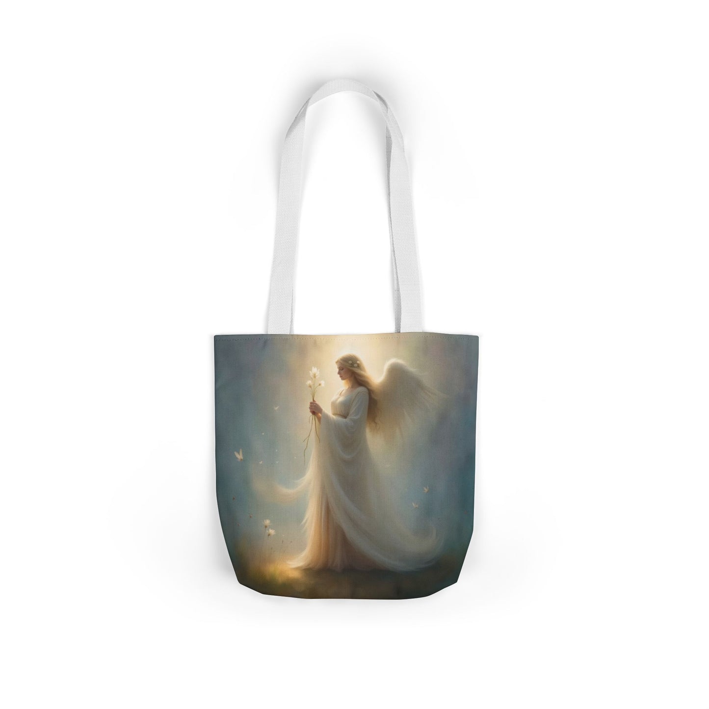 TB12 - Canvas Tote Bag - Angelic Bloom