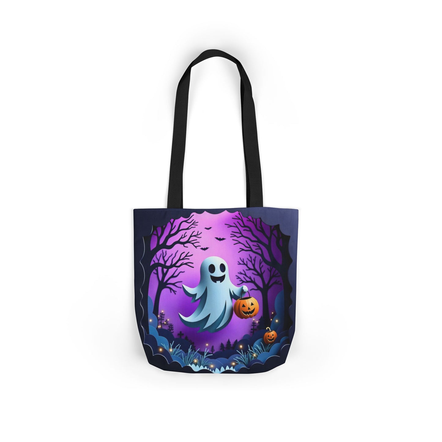 TB09 - Canvas Tote Bag - Pumpkin Ghost