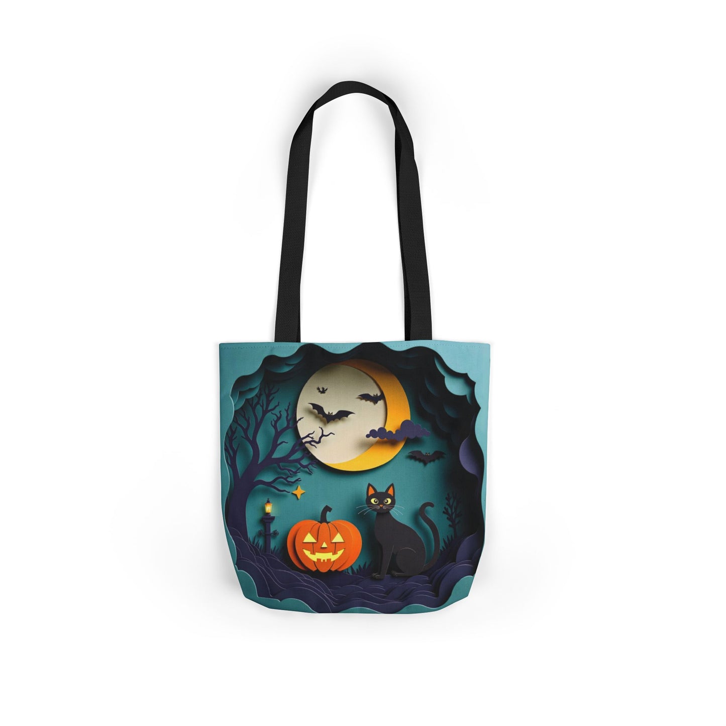 TB06 - Canvas Tote Bag - Midnight Cat