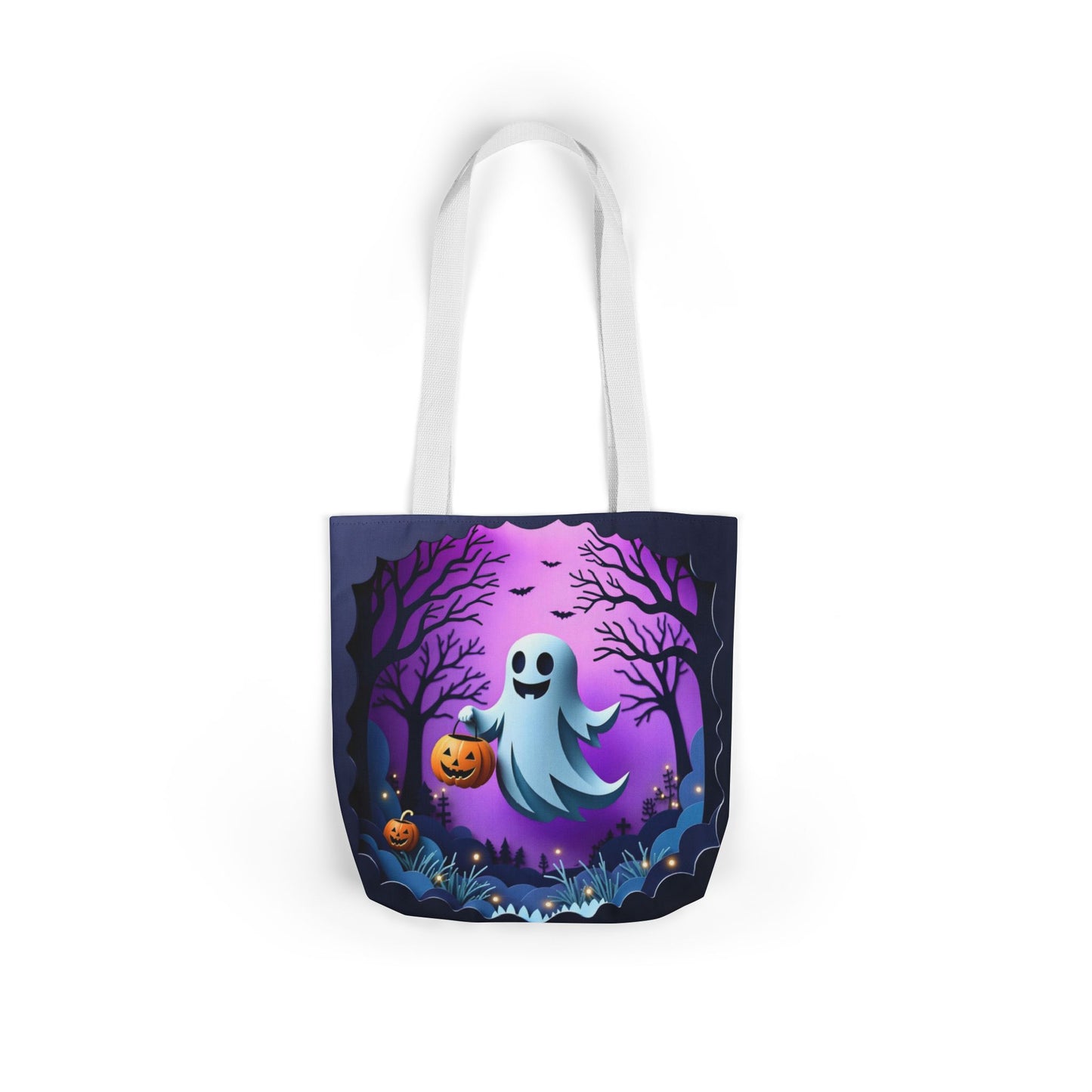 TB09 - Canvas Tote Bag - Pumpkin Ghost