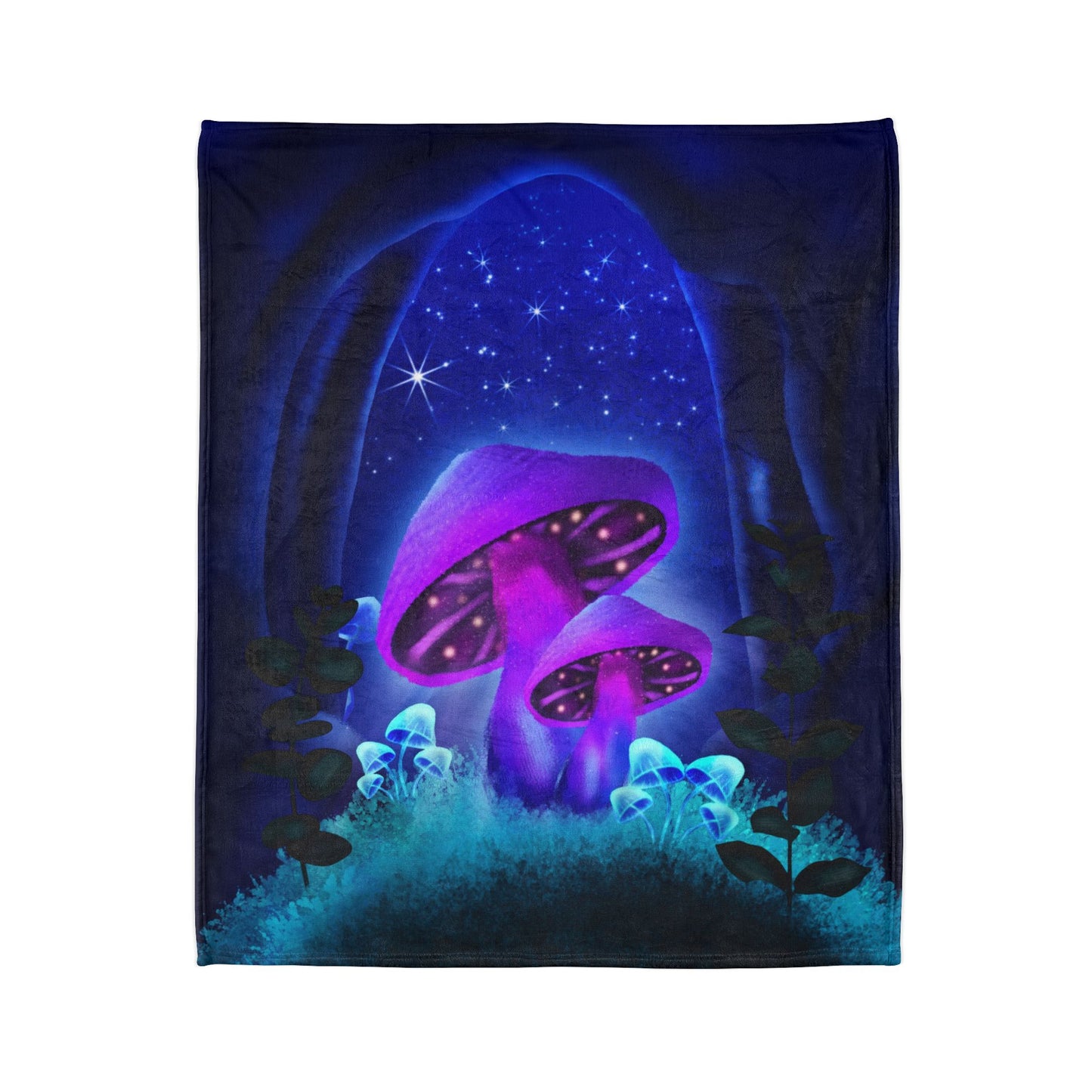 Soft Polyester Blanket - Starlit Mushrooms