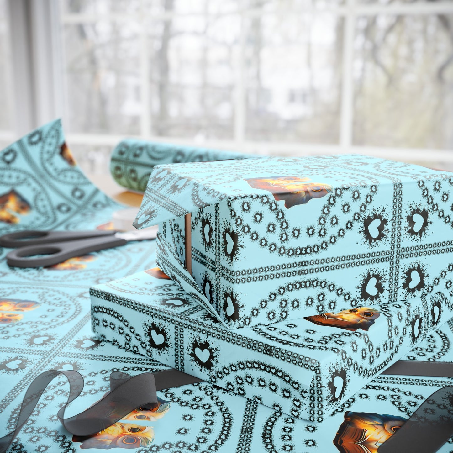 Owl-Inspired Elegance: Custom Wrapping Paper of Wisdom and Beauty (Owl02)