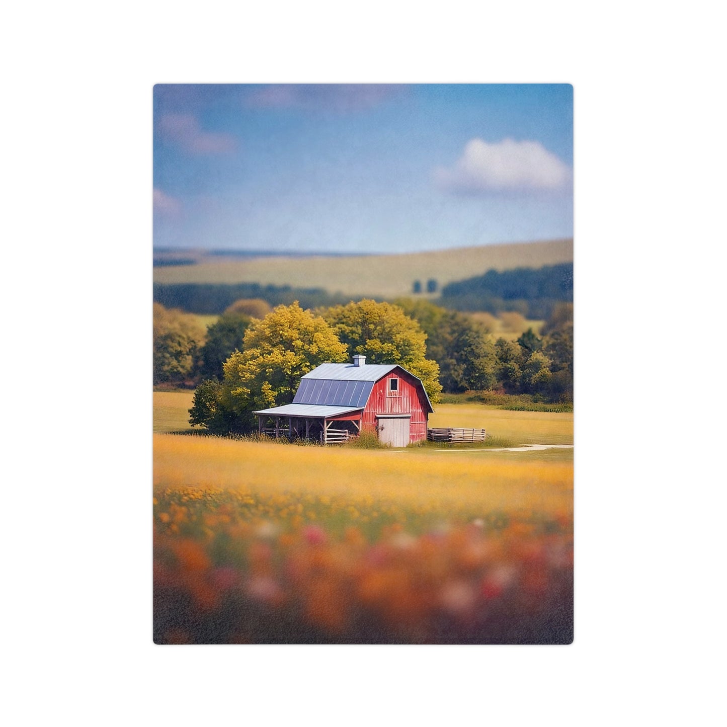 VB04 Velveteen Blanket - Red Barn