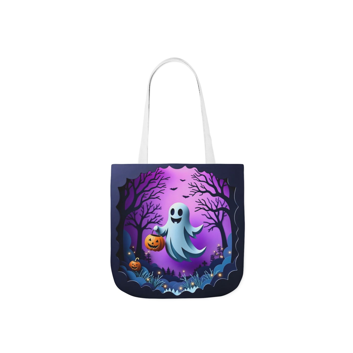 TB09 - Canvas Tote Bag - Pumpkin Ghost