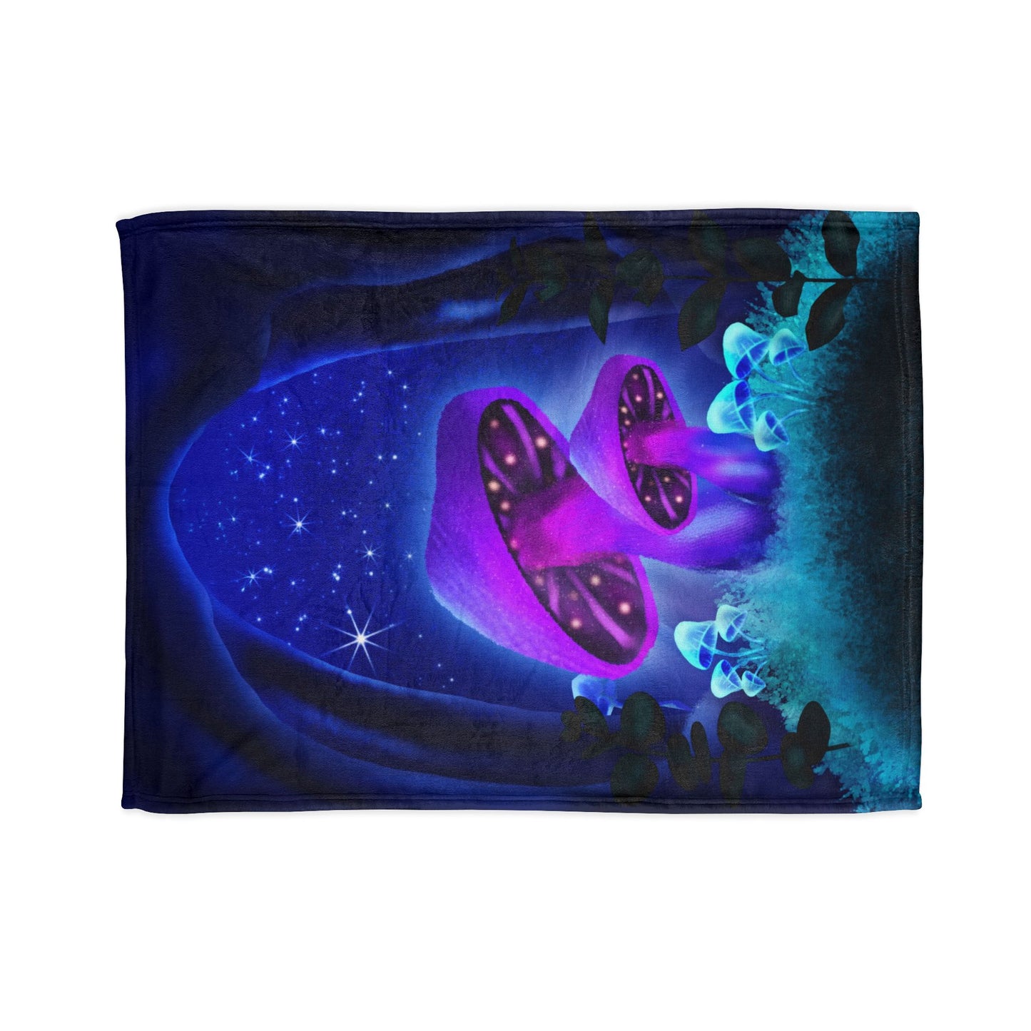 Soft Polyester Blanket - Starlit Mushrooms