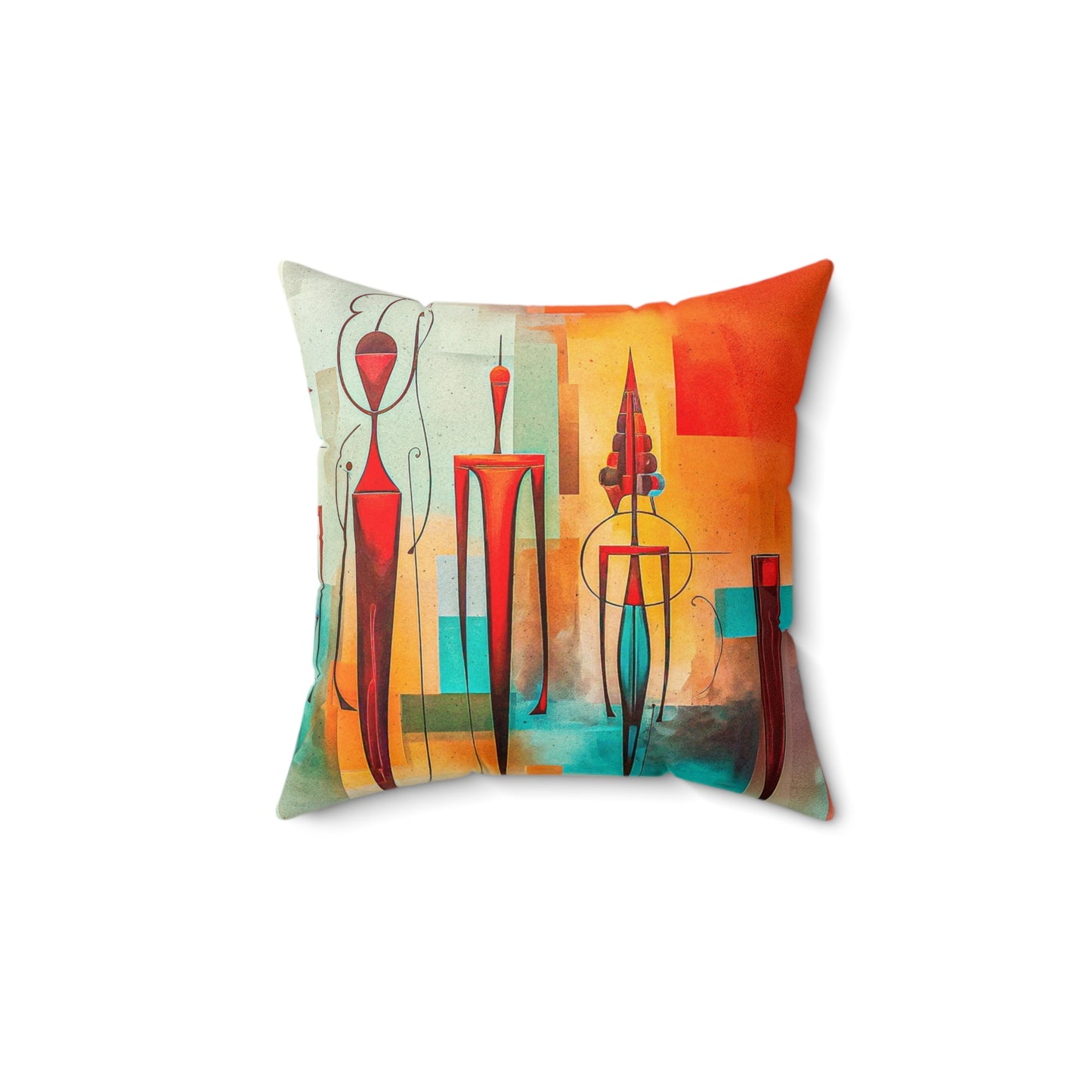 Faux Suede Square Pillow - Futuristic