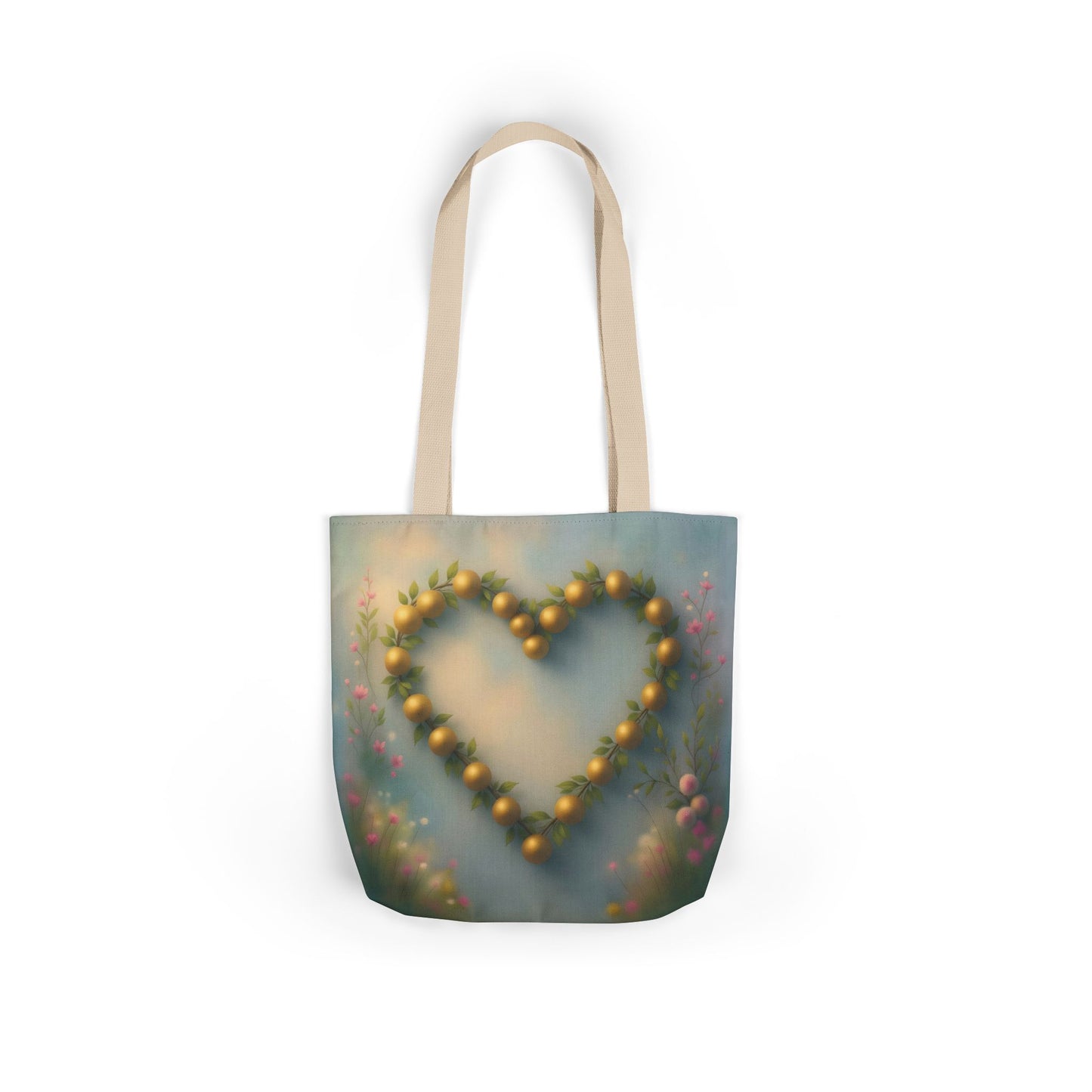 TB20 - Canvas Tote Bag - Golden Heart
