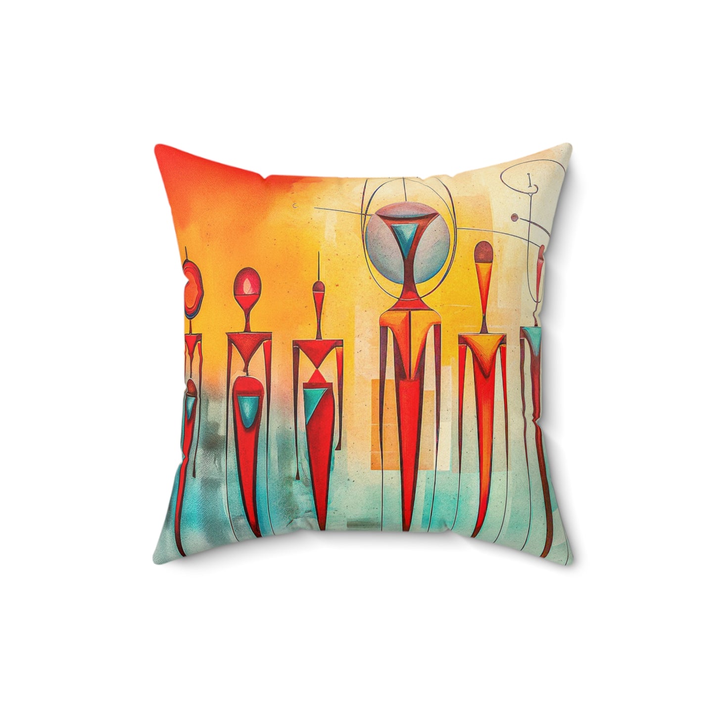 Faux Suede Square Pillow - Futuristic