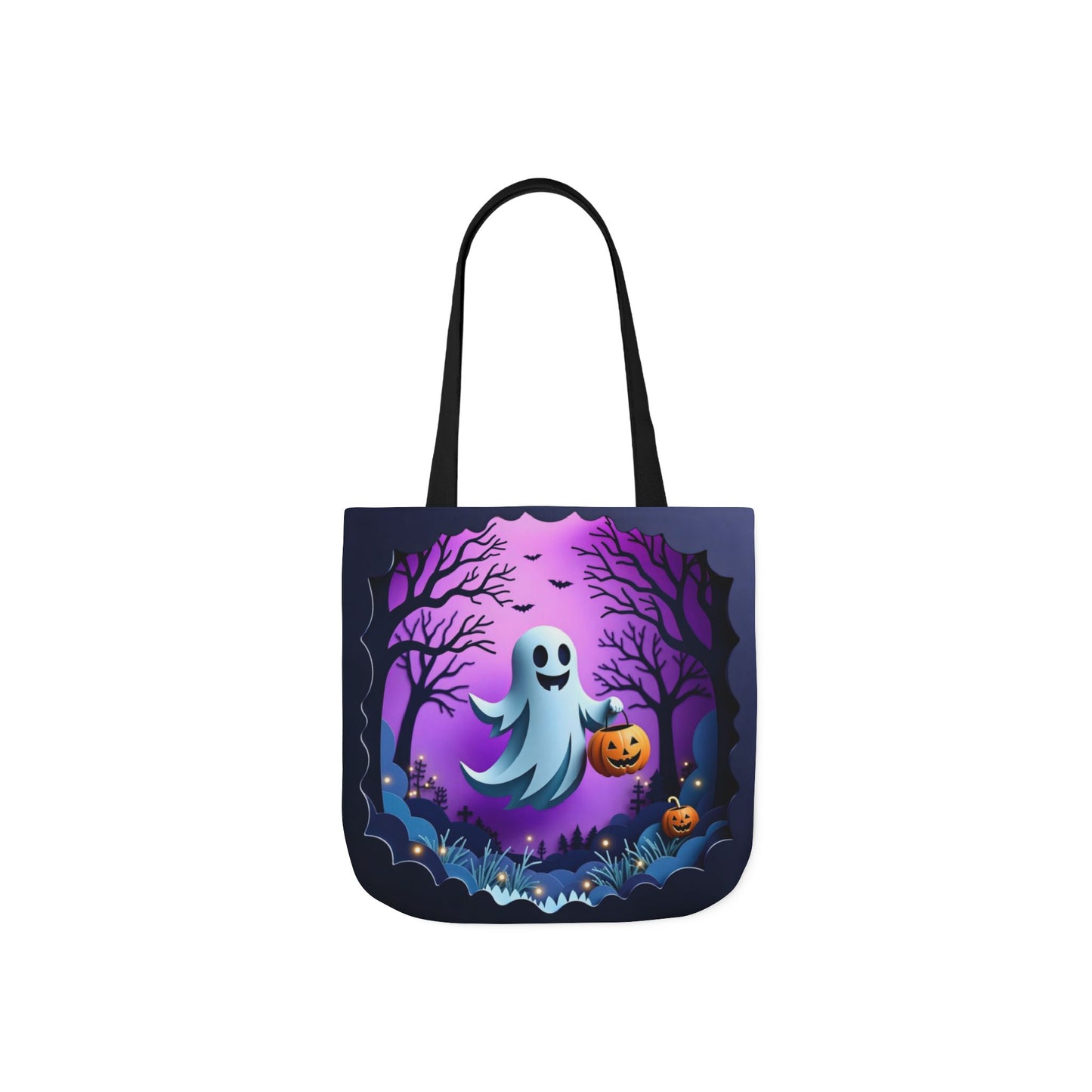 TB09 - Canvas Tote Bag - Pumpkin Ghost
