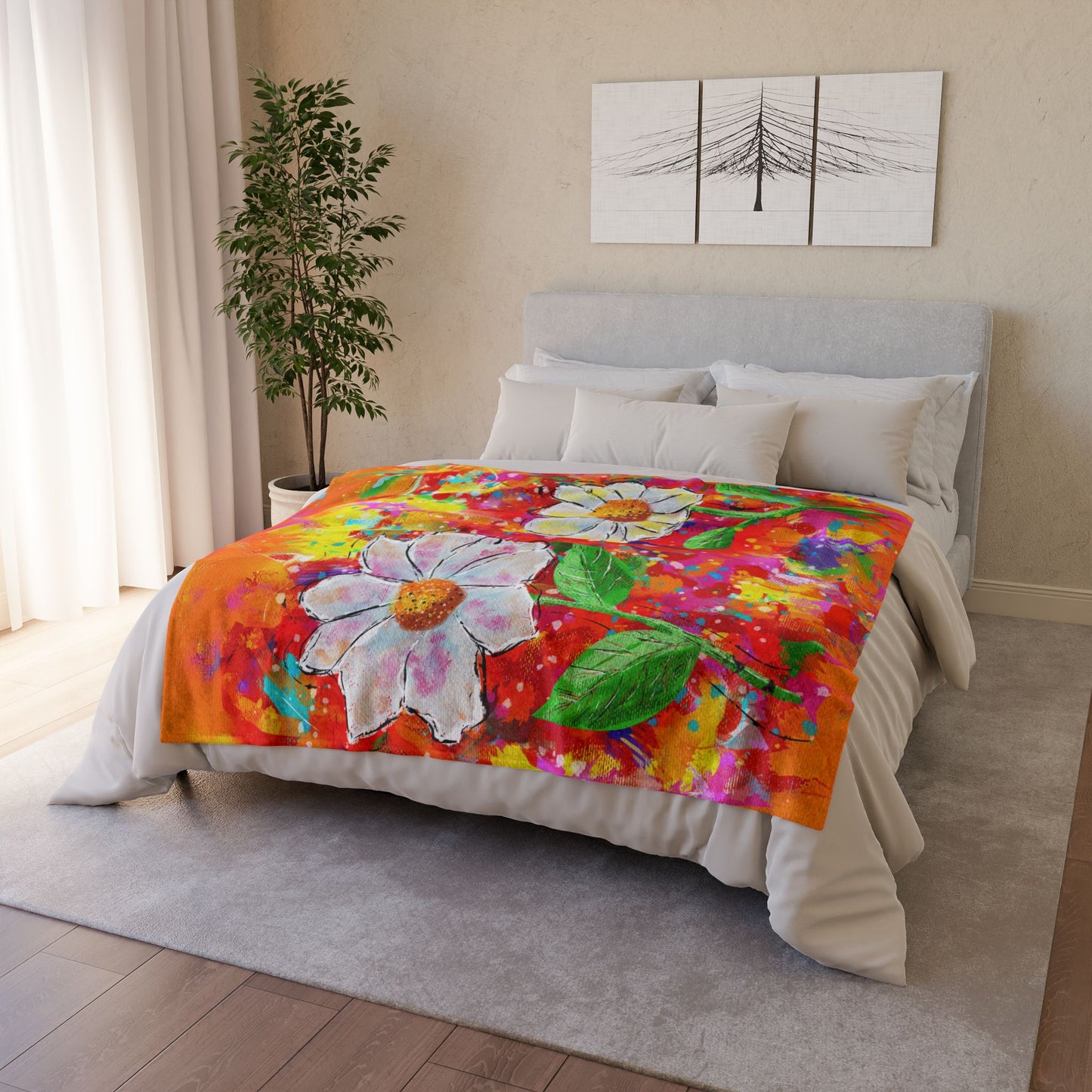 Soft Polyester Blanket - Wild Blooms