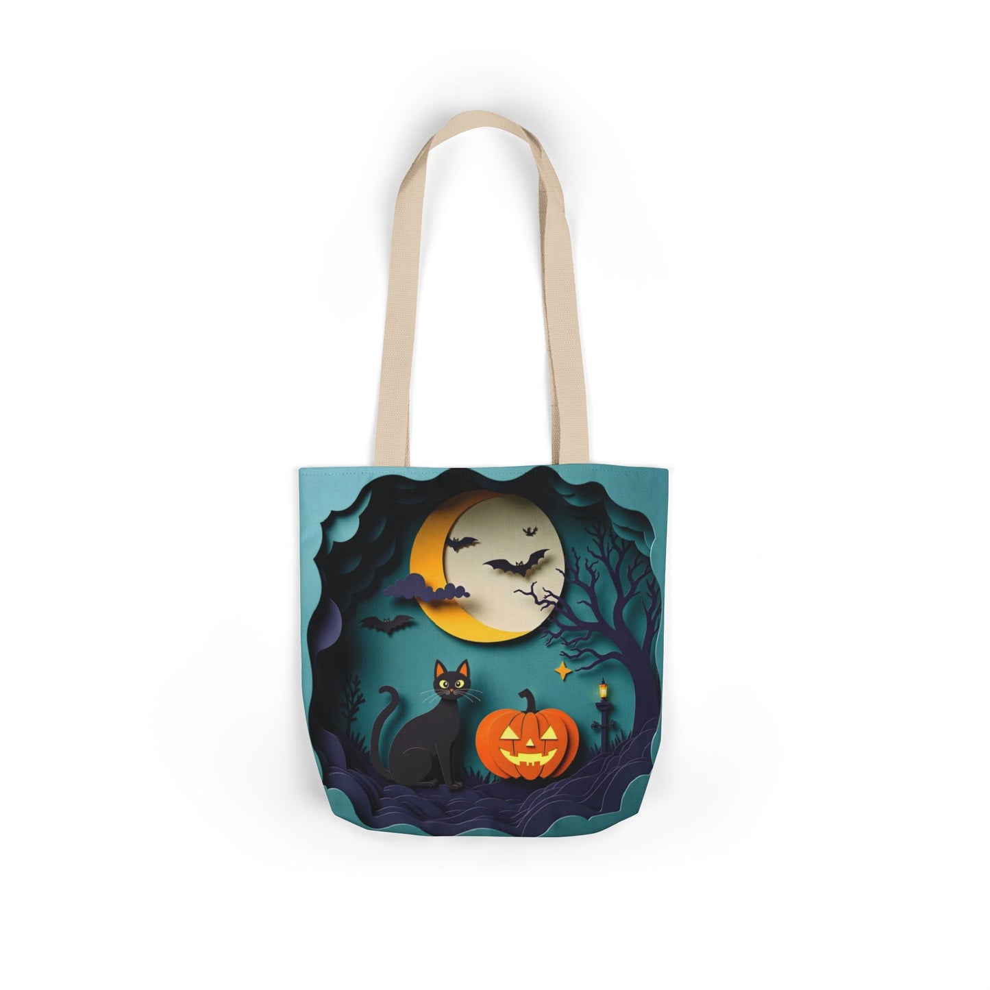 TB06 - Canvas Tote Bag - Midnight Cat