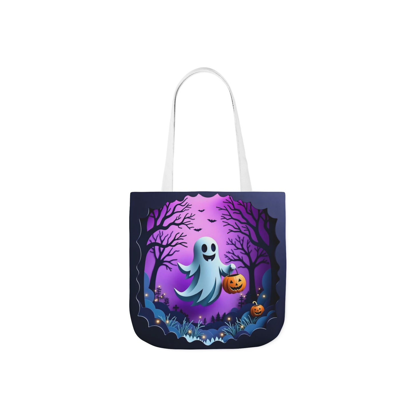 TB09 - Canvas Tote Bag - Pumpkin Ghost