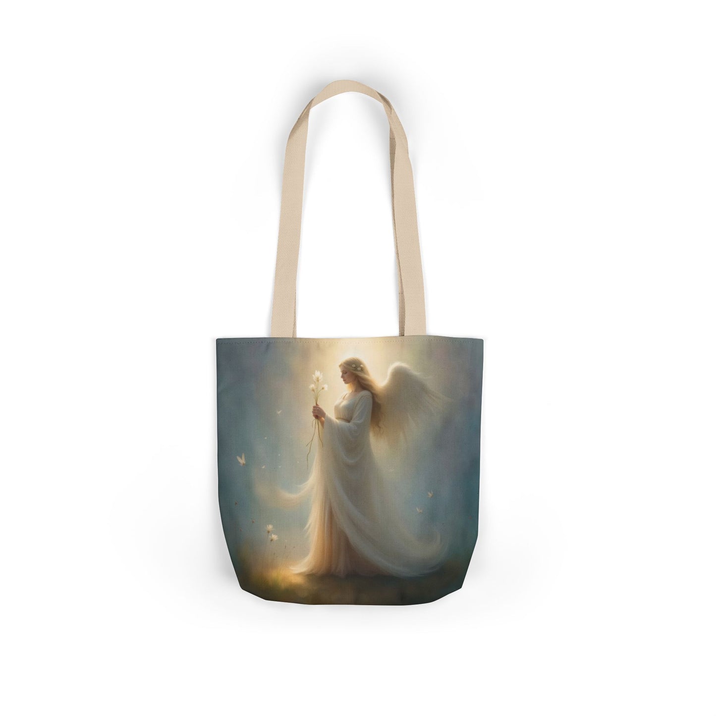 TB12 - Canvas Tote Bag - Angelic Bloom