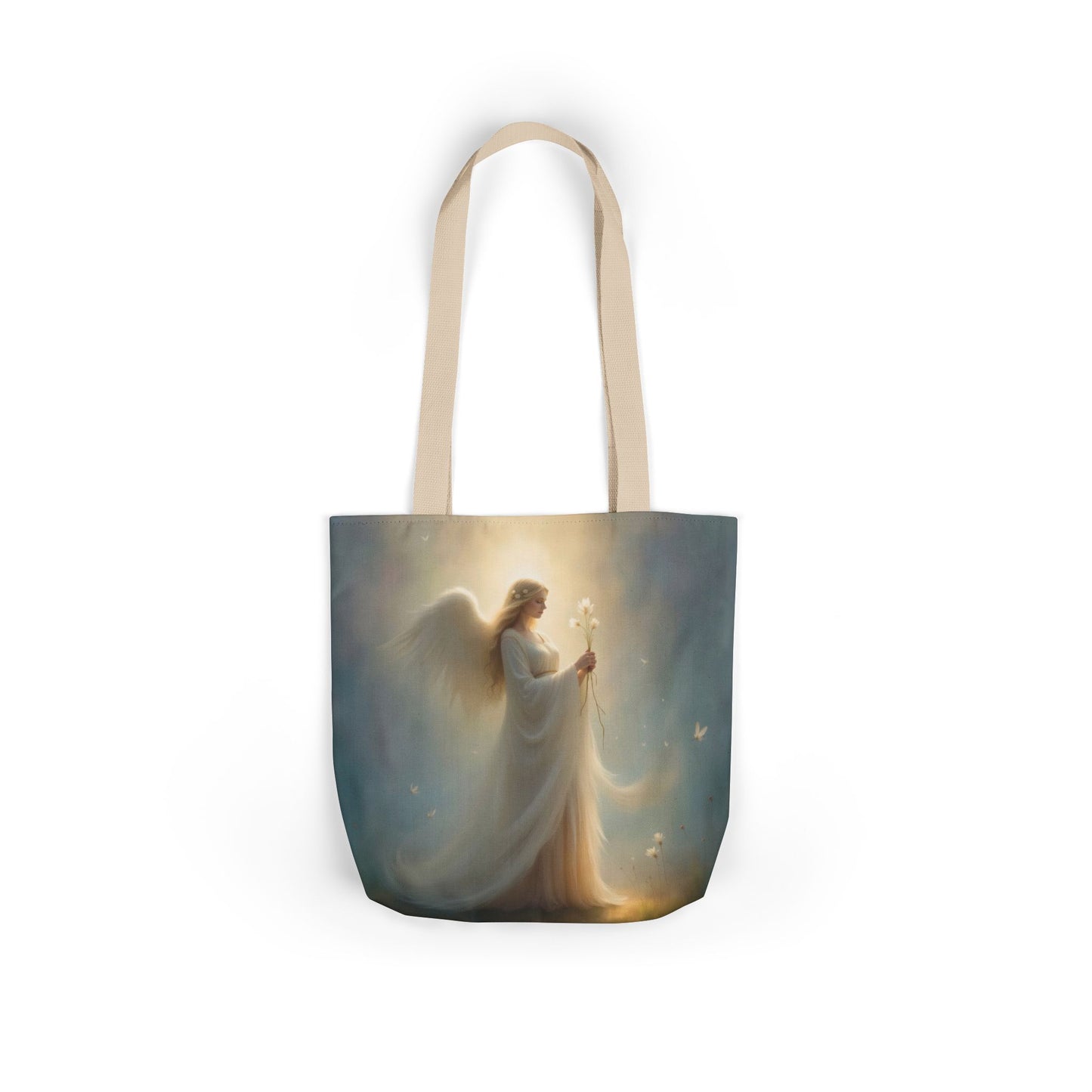 TB12 - Canvas Tote Bag - Angelic Bloom