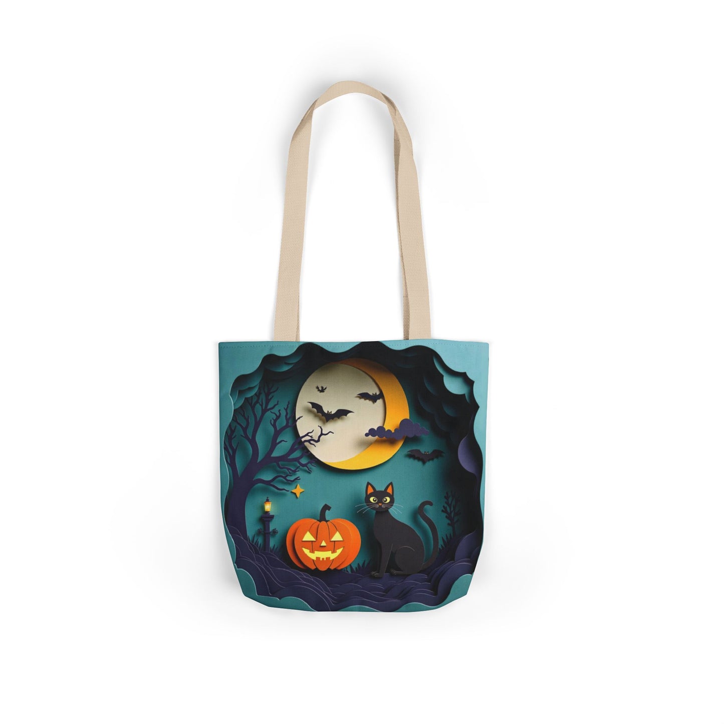 TB06 - Canvas Tote Bag - Midnight Cat