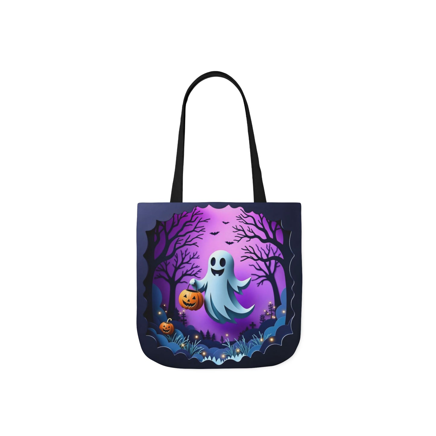 TB09 - Canvas Tote Bag - Pumpkin Ghost