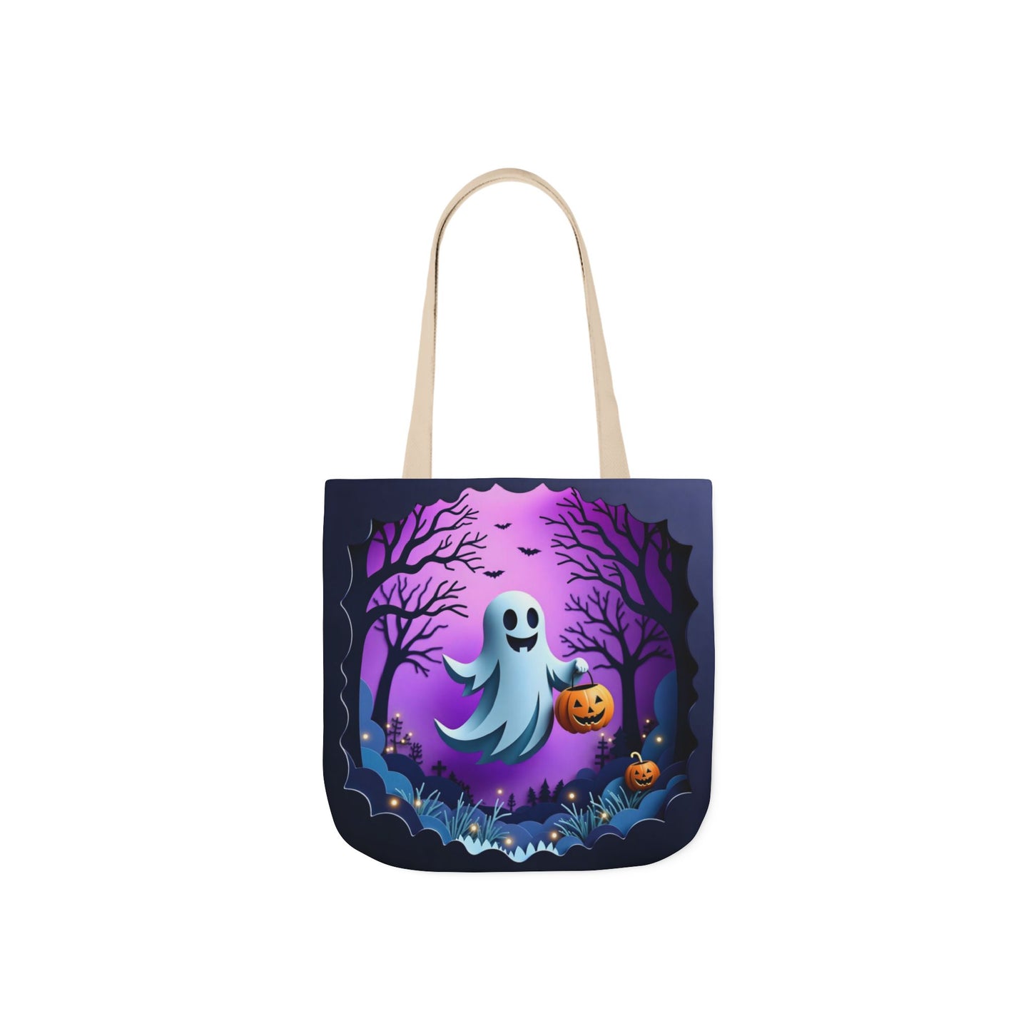 TB09 - Canvas Tote Bag - Pumpkin Ghost