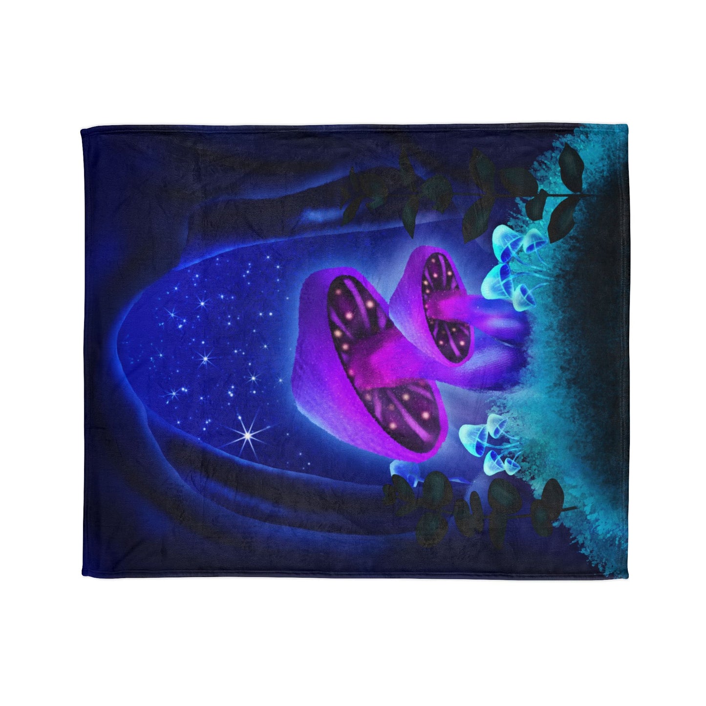 Soft Polyester Blanket - Starlit Mushrooms