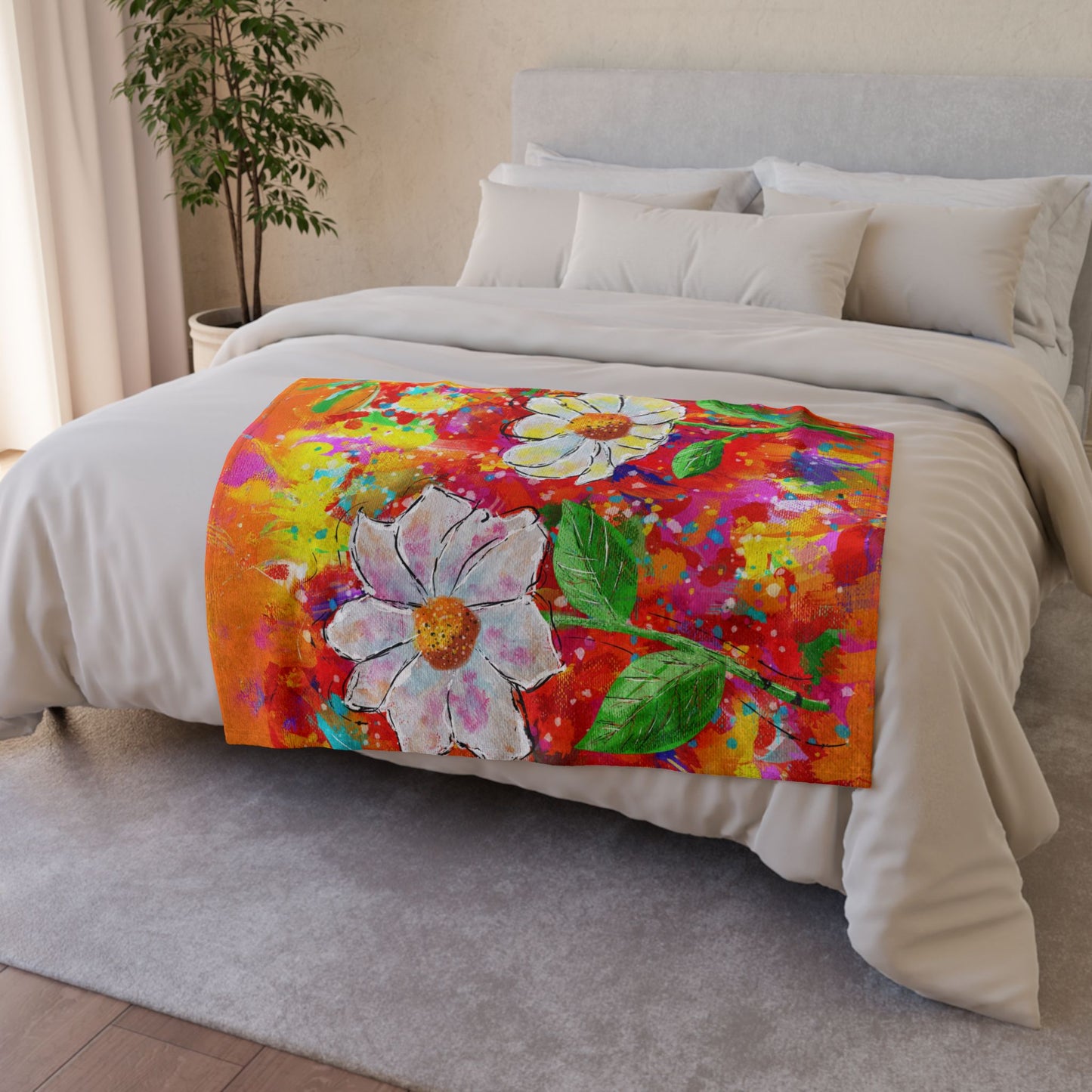 Soft Polyester Blanket - Wild Blooms