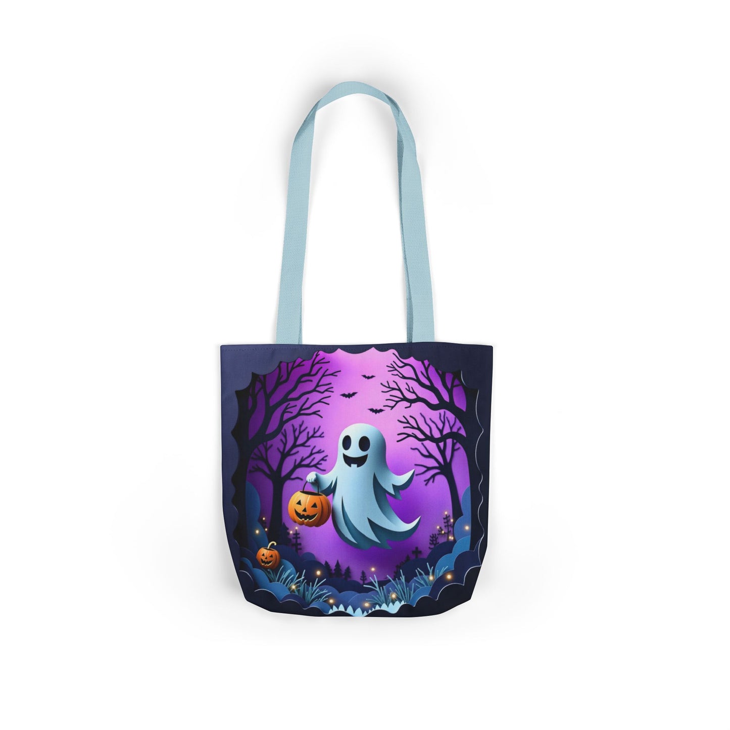 TB09 - Canvas Tote Bag - Pumpkin Ghost