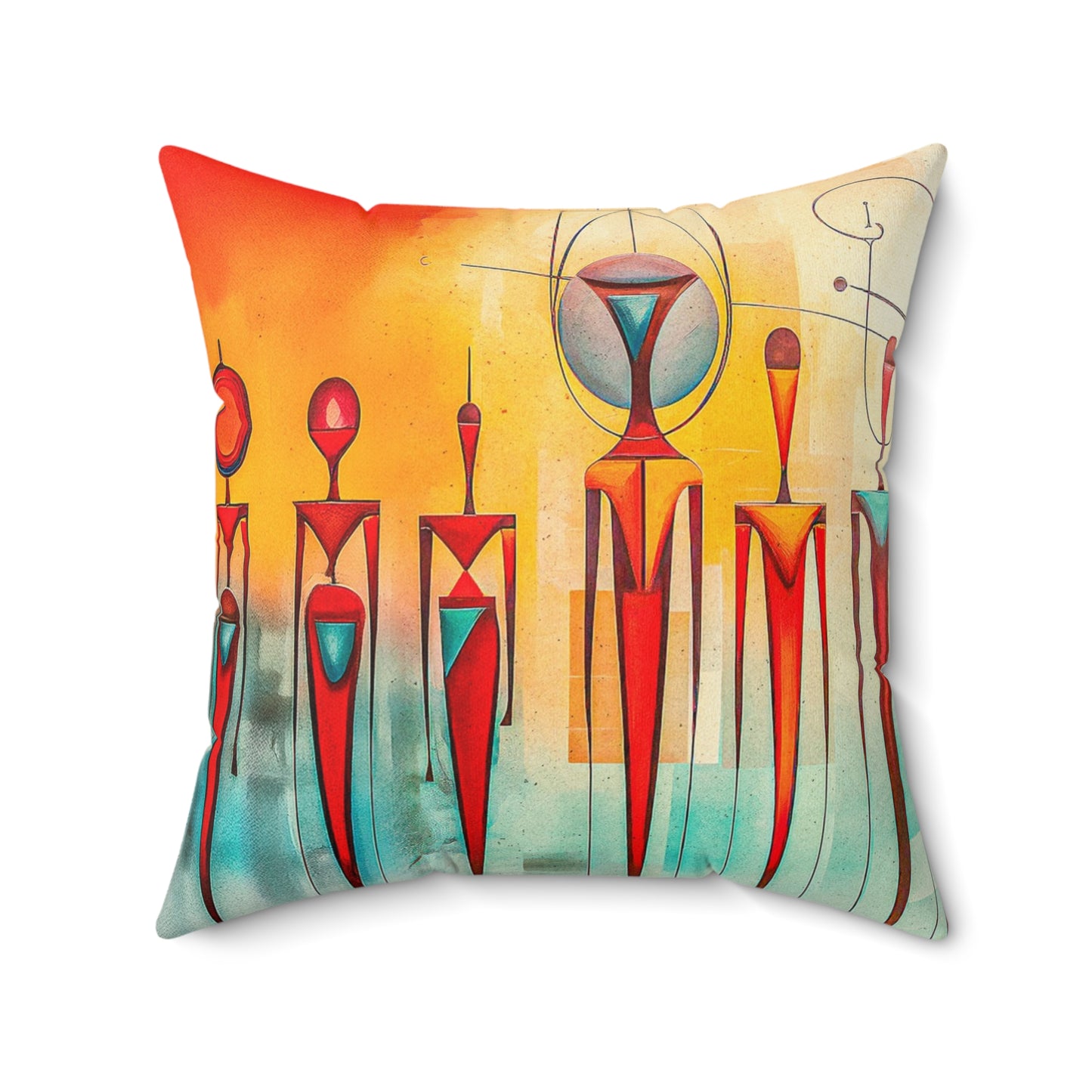 Faux Suede Square Pillow - Futuristic