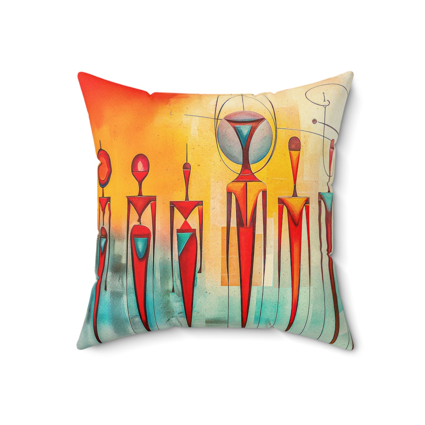 Faux Suede Square Pillow - Futuristic