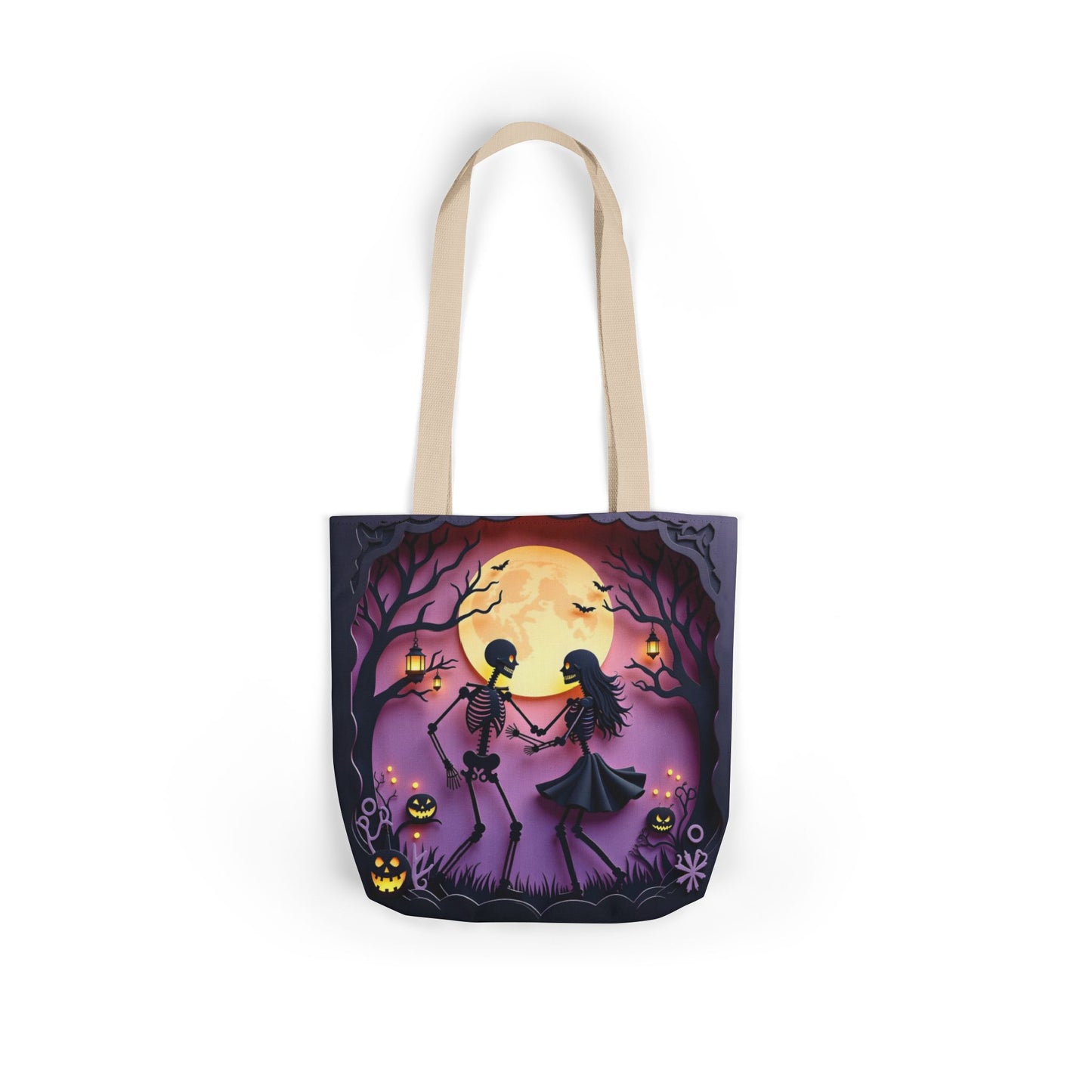 TB04 - Canvas Tote Bag - Skeleton Waltz
