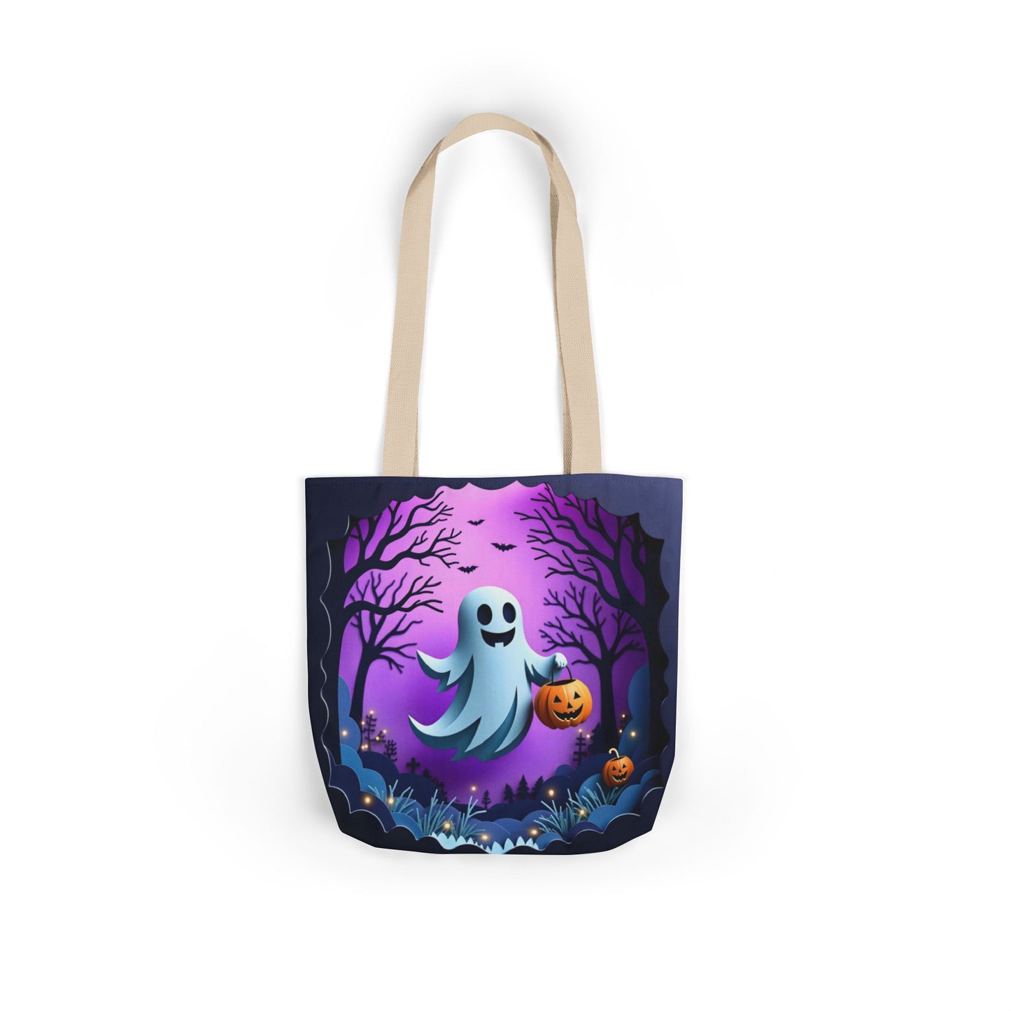 TB09 - Canvas Tote Bag - Pumpkin Ghost