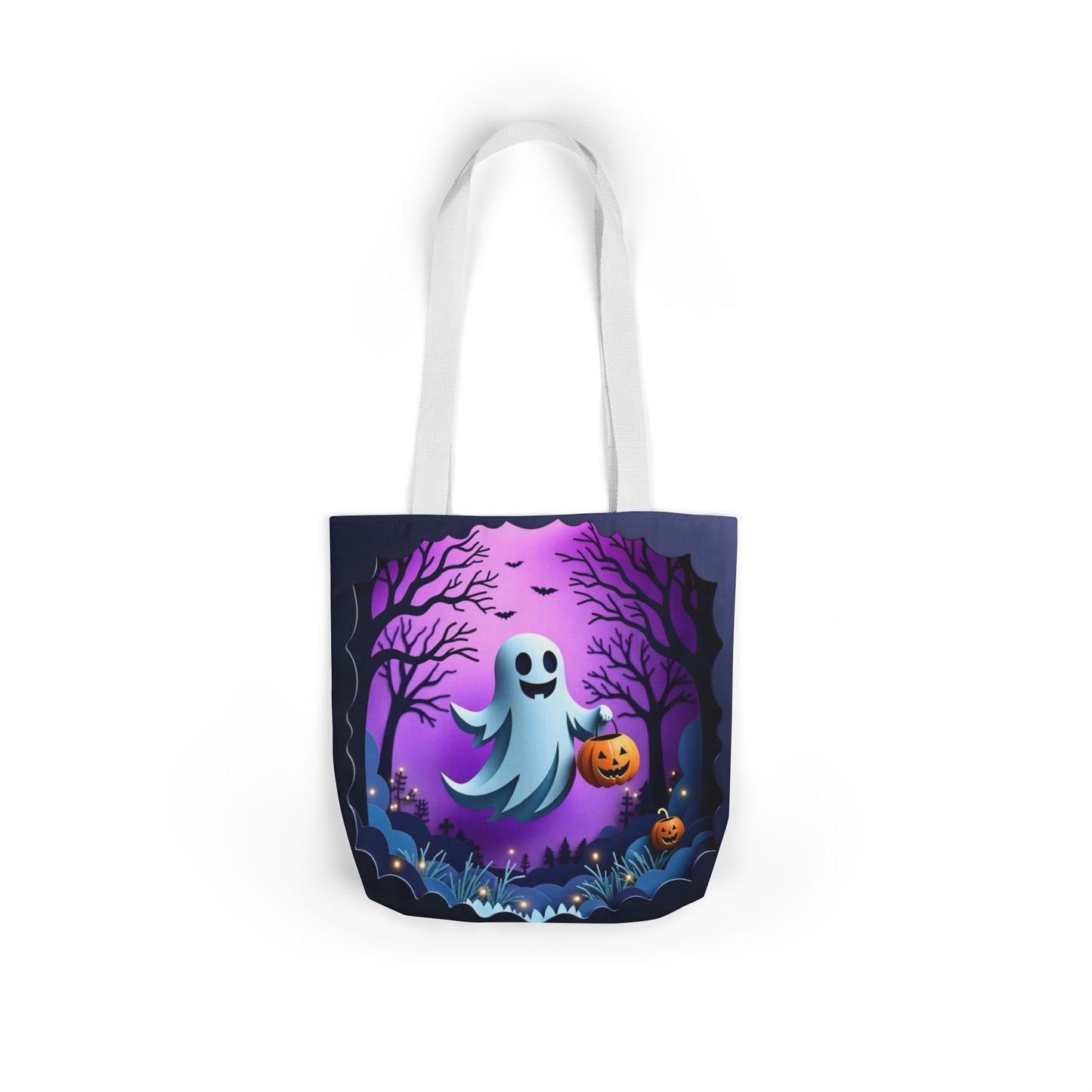 TB09 - Canvas Tote Bag - Pumpkin Ghost