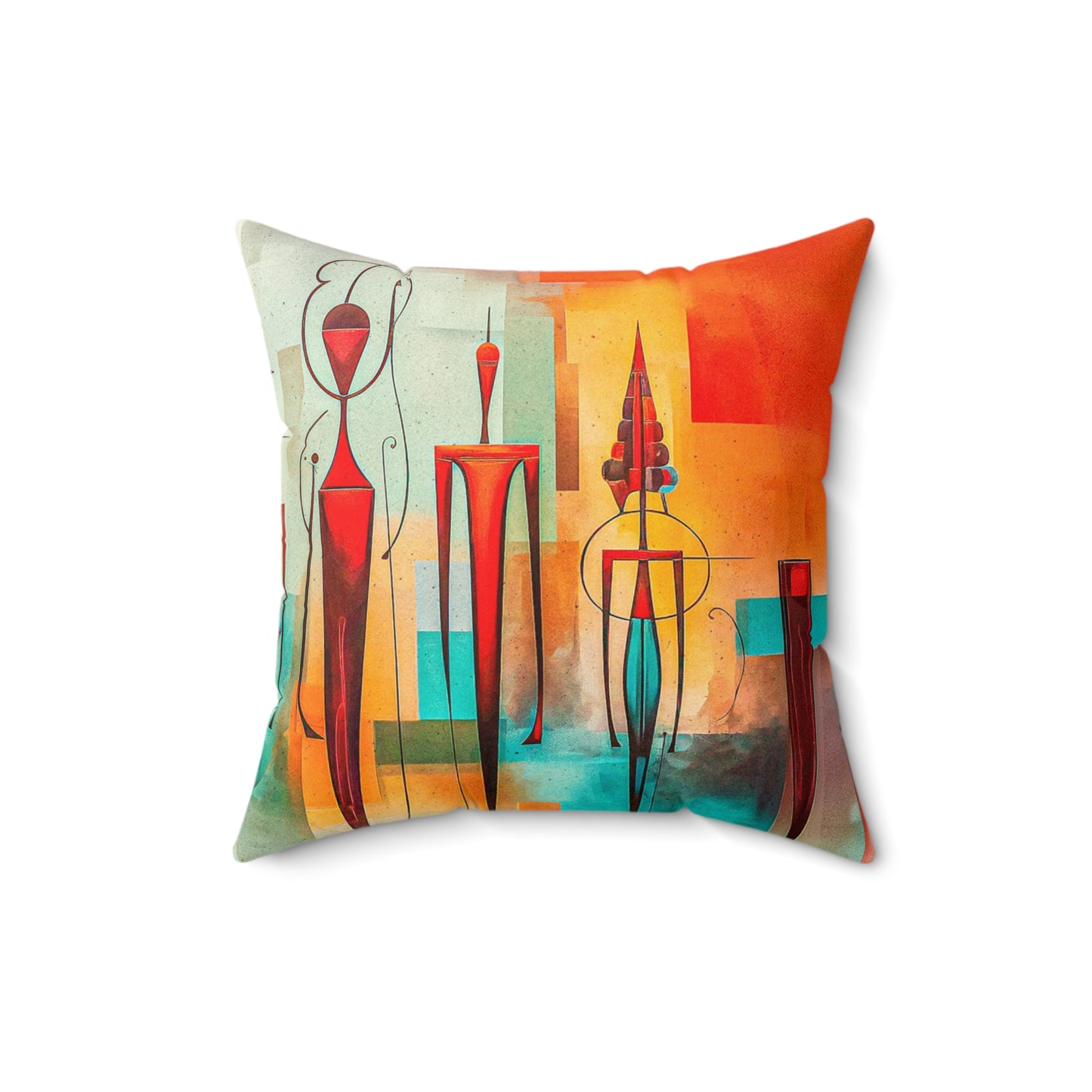 Faux Suede Square Pillow - Futuristic