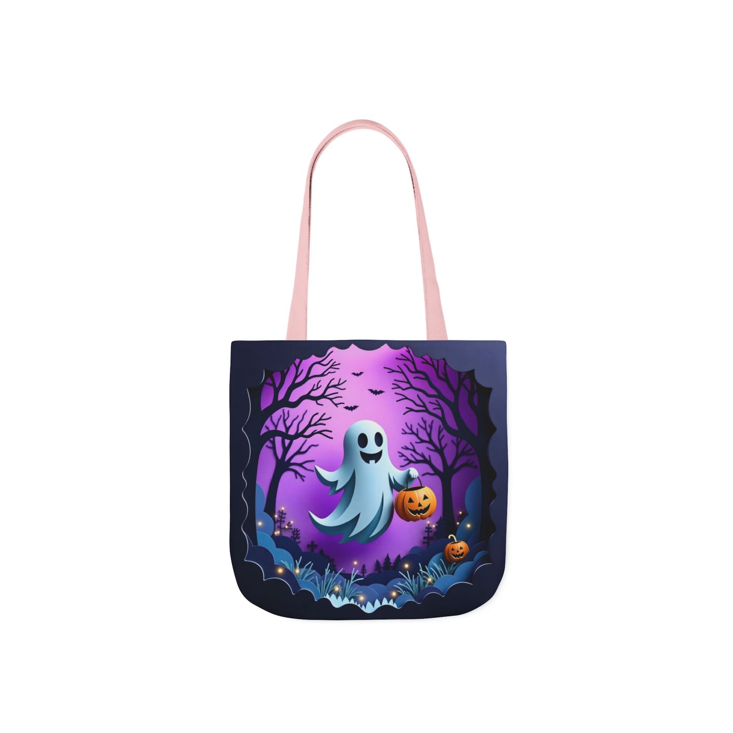 TB09 - Canvas Tote Bag - Pumpkin Ghost
