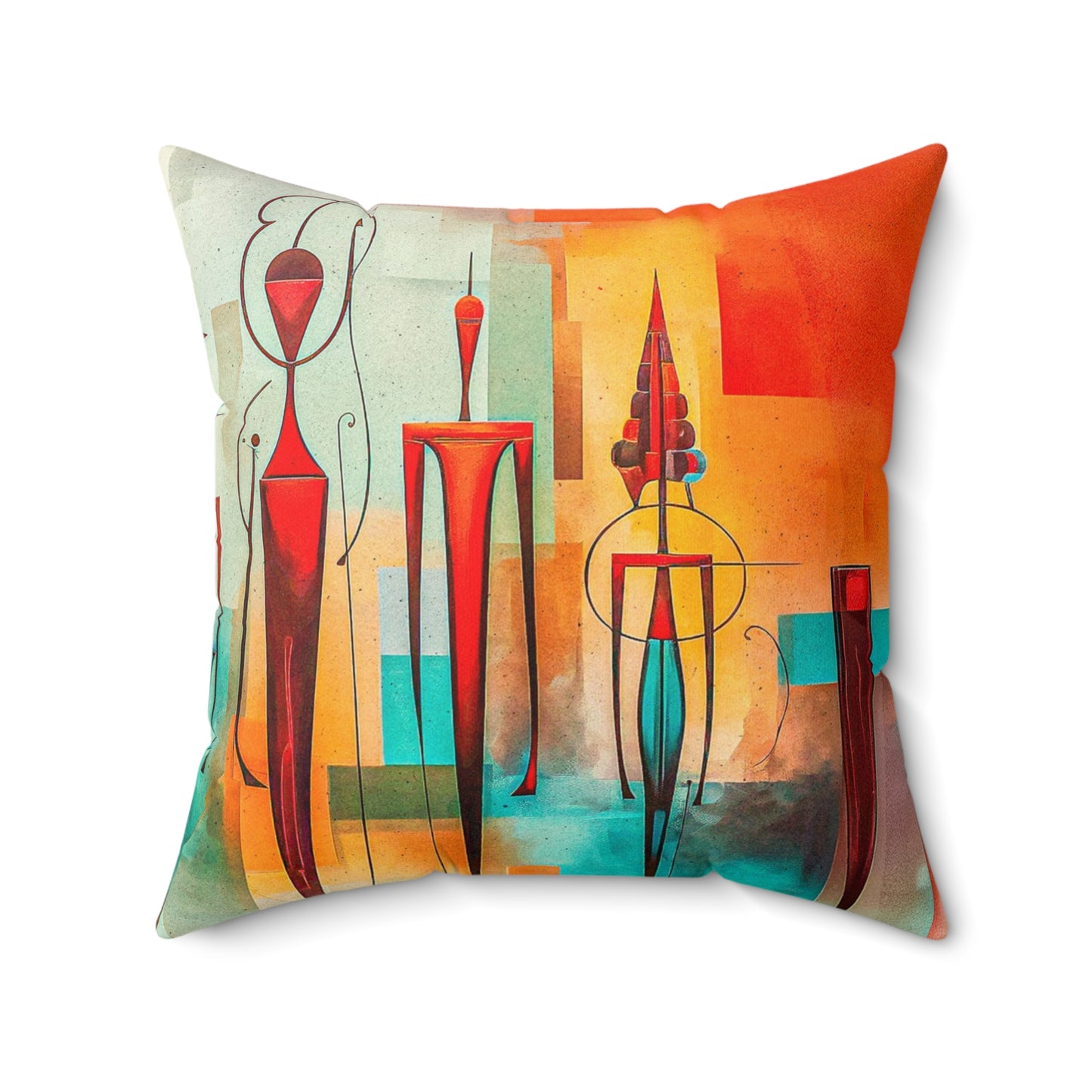 Faux Suede Square Pillow - Futuristic