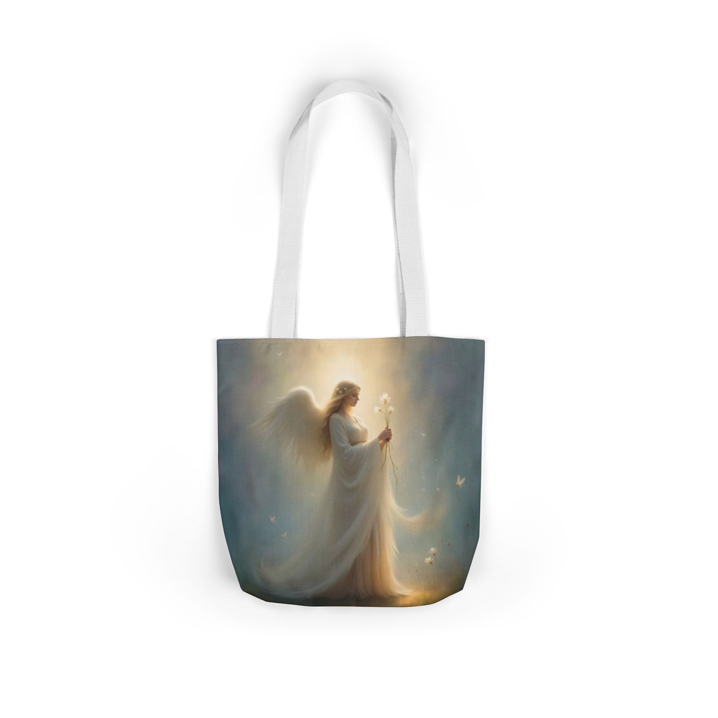 TB12 - Canvas Tote Bag - Angelic Bloom
